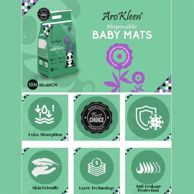 AroKleen Disposable Baby Mats (60 x 60 cm) 10's - Baby Bedding