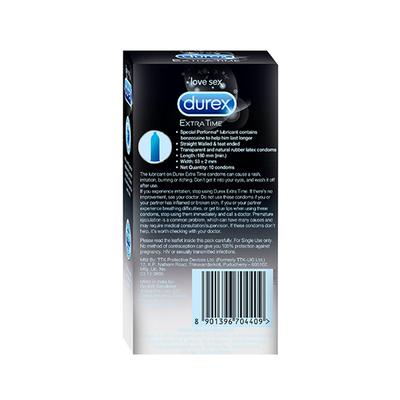 Durex Condoms - Extra Time 10's - Plain/Flavoured Condoms