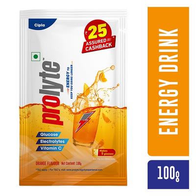 Prolyte Energy Drink Powder - Orange Flavour 100 g - Energy Drinks