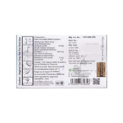 Shecrett Vaginal Tablet - Aloe Vera, Boric Acid and Tea Tree Oil 10's - Speciality Medicines