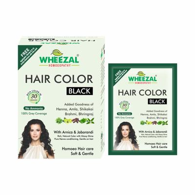 Wheezal Hair Color - Black (Pouch) 20 g - Personal Care(Homeopathy)