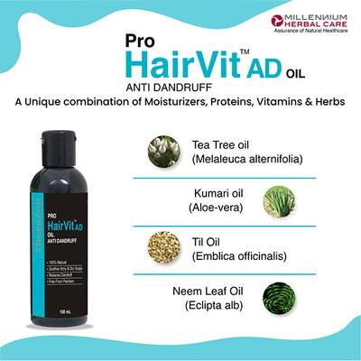 Millennium Herbal Care Pro Hairvit Anti Dandruff Hair Oil (Pack of 2 x 100 ml) - Hair Oils