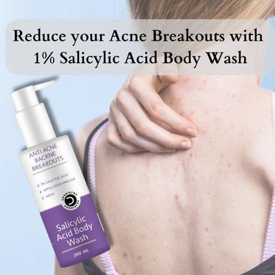 Dermistry Anti Acne 1% Salicylic Acid Body Wash 200 ml - Shower Gels & Body Wash