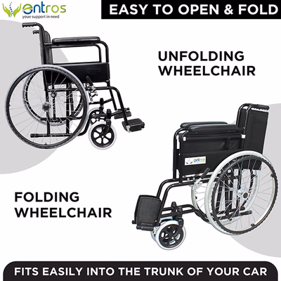 Entros Wheelchair - Black (EHS-875) - Walker & Walking Stick