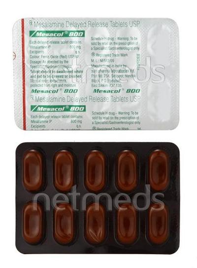 Mesacol 800mg Tablet 10'S - Ulcerative Colitis/Bowel Inflammatory Disease-GIT