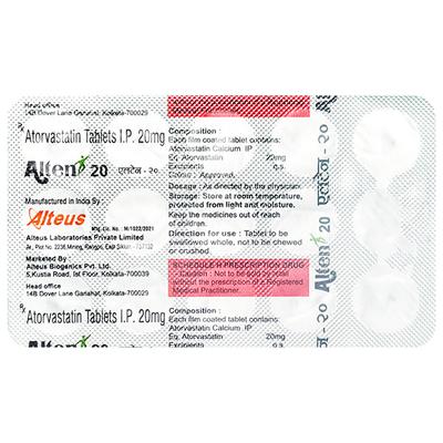 Alten 20Mg Tablet 15's - High Cholesterol-Dys