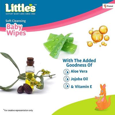 Little's Soft Cleansing Baby Wipes (Lid Pack) 80's - Diapers & Wipes