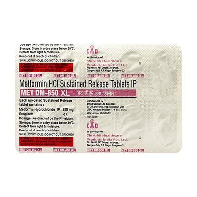 MET DM XL 850mg Tablet 10'S - Diabetes-Ant