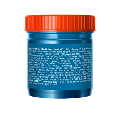 Naselin Cold Plus Rub 25 gm - Balms & Rubs