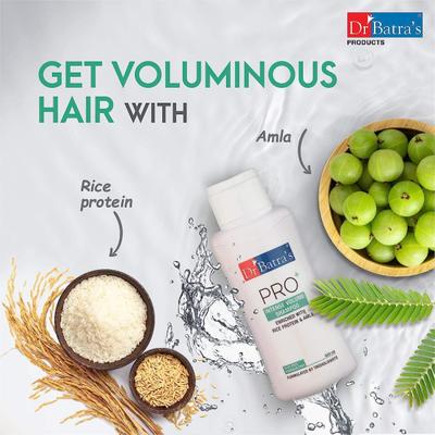 Dr Batra's PRO+ Intense Volume Shampoo 500 ml + Conditioner 200 ml + Anti-Dandruff Hair Serum 125 ml - Hair Treatment
