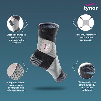 Tynor Ankle Binder (L) (D 01) - Knee/Ankle/Leg/Foot Supports