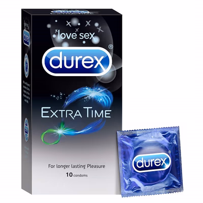 Durex Condoms - Extra Time 10's - Plain/Flavoured Condoms
