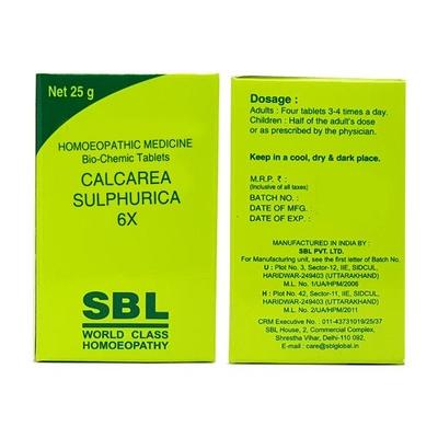 SBL Calcarea Sulphurica 6X Tablet 25 gm - Bio-Chemic