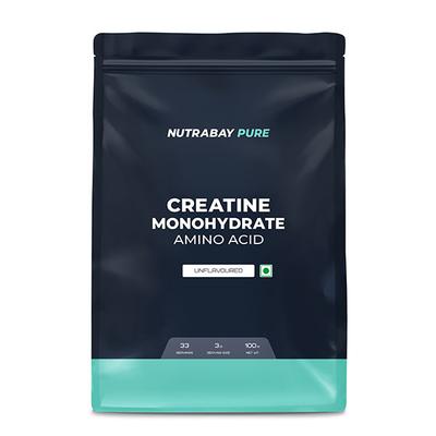 Nutrabay Pure Creatine Monohydrate Amino Acid Powder - Unflavoured 100 gm - Amino Acids