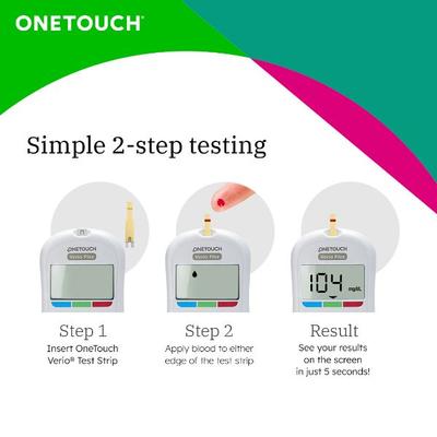 OneTouch Verio Flex Blood Glucose Monitoring System (Free 10 Test Strips + Lancing Device + 10 Lancets) - Blood Glucose Monitors/Test Strips
