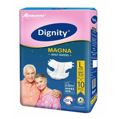 Romsons Dignity Premium Adult Diapers-Large 10's - Adult Diapers & Pads