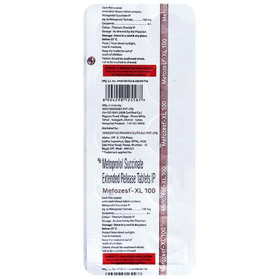 METOZEST XL 100 Tablet 10's - Hypertension-Bet