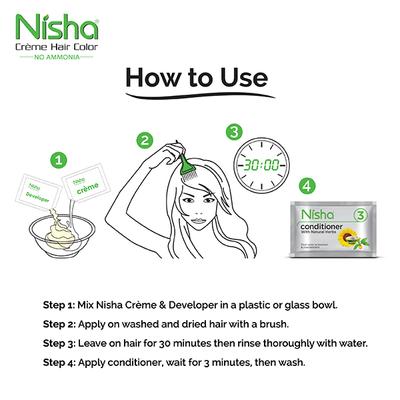 Nisha Creme Hair Color Pouch - 3.16 Burgundy 40 gm - Crème