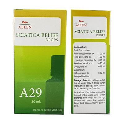 Allen A29 Sciatica Relief Drops 30 ml - Homeopathic Drops