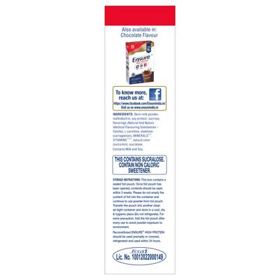 Ensure High Protein Nutrition Powder - Vanilla Flavour 200 gm (Refill Pack) - Daily Health Drinks