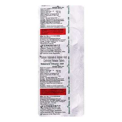 Valporate Chrono 300mg Tablet 10'S - Epilepsy/Convulsion-Ant