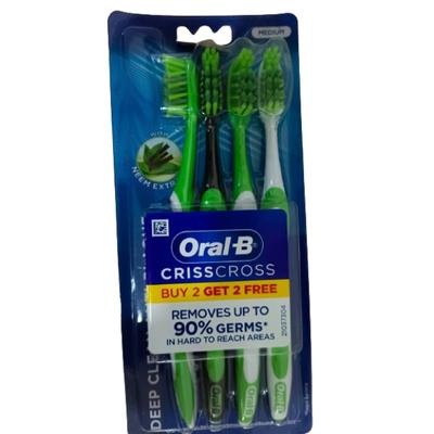 Oral B Crisscross Anti-Plaque - Neem Extract (Medium) (Buy 2 Get 2 Free) 1's - Toothbrushes
