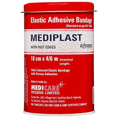 Medicare Mediplast Elastic Adhesive Bandage (10 cm x 4/6 mtr) - Bandages & Dressings