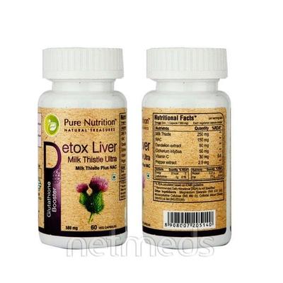 Pure Nutrition Detox Liver Milk Thistle Ultra Veg Capsules 60's - Vital Health
