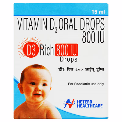 D3 RICH 800iu Drops 15ml - Supplements-Vit