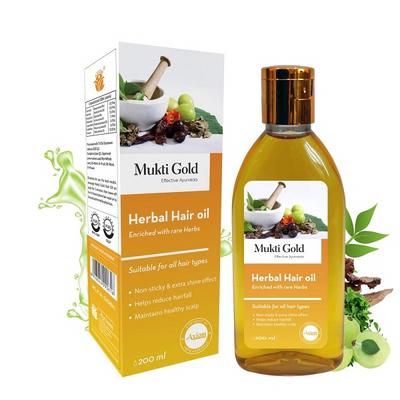 Mukti Gold Herbal Hair Oil 200 ml - Hair Oils