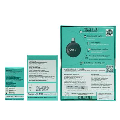 BeatO Curv Glucometer Kit (USB Connected Glucometer 1's + Blood Glucose Test Strips 50's) - Blood Glucose Monitors/Test Strips