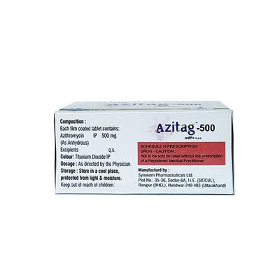 AZITAG 500 Tablet 10's - Bacterial Infections-Mac