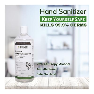 Indiklin Premium Hand Sanitizer Gel - Lemongrass (Pack of 2 x 500 ml) - Hand Sanitizer
