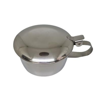 Sahyog Wellness Stainless Steel Slovia Spitting Mug with Lid Sputum Pot with Cover - White (100 ml) 1's - Surgical Instruments