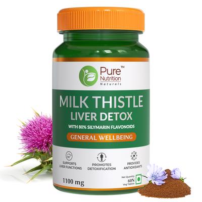 Pure Nutrition Milk Thistle Liver Detox 1100 mg Veg Tablet 60's - Vital Health