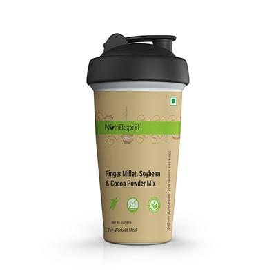 NutriEkspert Pre Workout Meal - Finger Millet, Soybean & Cocoa Powder Mix with Shaker 350 gm - Protein Drink