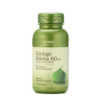 GNC Gin kgo Biloba 60 mg Capsule 100's - Herbal Dietary Supplement