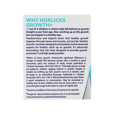 Horlicks Growth Plus (3-9 Years) Powder - Vanilla Flavour 200 gm (Refill Pack) - Nutritional Supplement