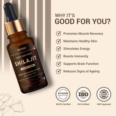 Nirvasa Shilajit Liquid (Pack of 3 x 30 ml) 1's - Sexual Care