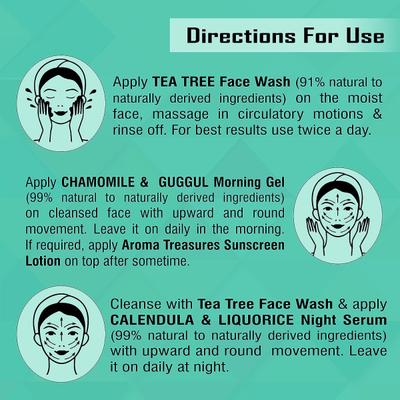 Aroma Treasures Total Confidence Kit (Face Wash, Gel & Night Serum) - Facial Kits