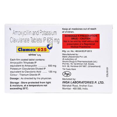 CLAMOX 625 Tablet 10's - Bacterial Infections-Pen