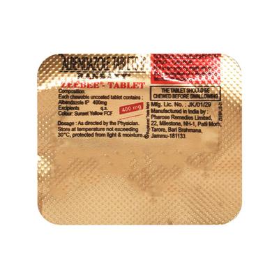 Zeebee 400mg Tablet - Parasitic Worms-Ant