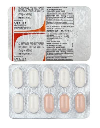 Metbetic GL 1mg Tablet 10'S - Diabetes-Ant