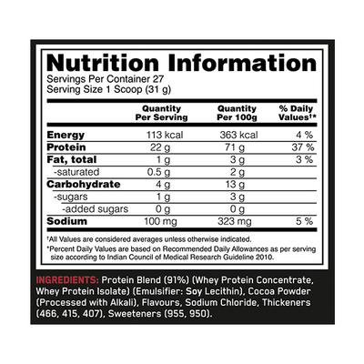 Optimum Nutrition (ON) 100% Whey Protein Powder - Chocolate Milkshake Flavour 1.85 lb - Whey Proteins