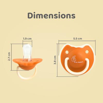 R for Rabbit Tusky Pacifier for kids of 3 months - Orange 1's - Pacifiers & Teethers