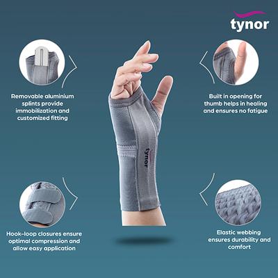 Tynor Elastic Wrist Splint (Left) (XL) (E 01) - Knee/Ankle/Leg/Foot Supports