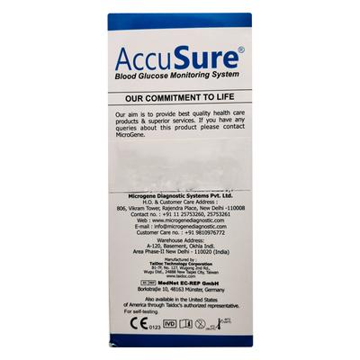 AccuSure Dr.Gene Blood Glucose Monitor with Strip 25's - Blood Glucose Monitors/Test Strips