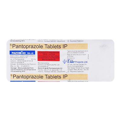 PAZOM 40mg Tablet 10's - Ulcer/Reflux/Flatulence-Aaa