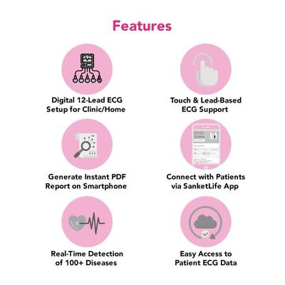 Agatsa SanketLife Pro+ Combo Portable ECG Machine - Health Monitoring Devices