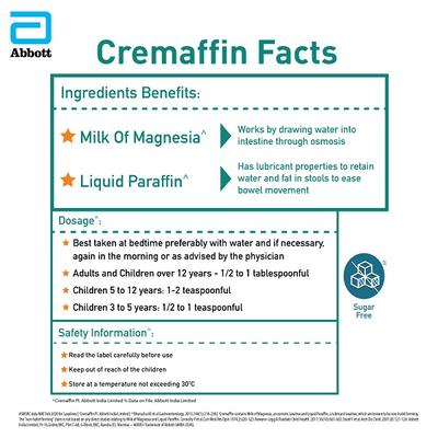 Cremaffin Liquid - Mixed Fruit Flavour 100 ml - Indigestion/Constipation